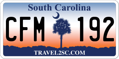 SC license plate CFM192