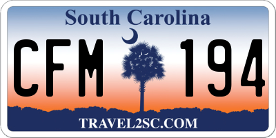 SC license plate CFM194