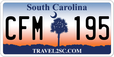 SC license plate CFM195