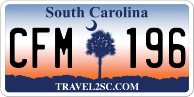 SC license plate CFM196