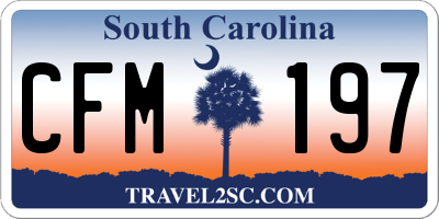SC license plate CFM197