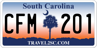 SC license plate CFM201