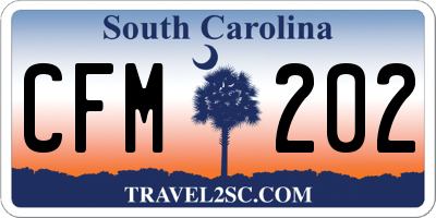 SC license plate CFM202