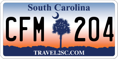 SC license plate CFM204