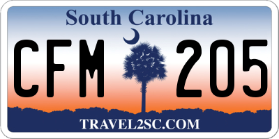 SC license plate CFM205