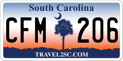 SC license plate CFM206