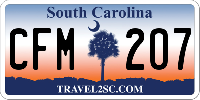 SC license plate CFM207