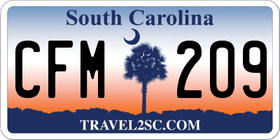 SC license plate CFM209