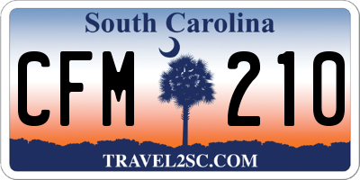 SC license plate CFM210