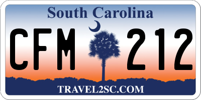 SC license plate CFM212