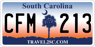 SC license plate CFM213