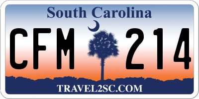 SC license plate CFM214