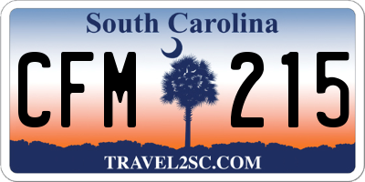 SC license plate CFM215