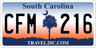 SC license plate CFM216