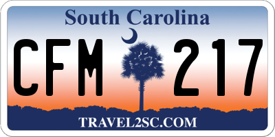 SC license plate CFM217