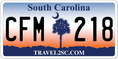 SC license plate CFM218