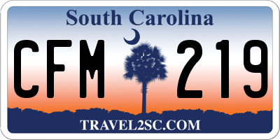SC license plate CFM219