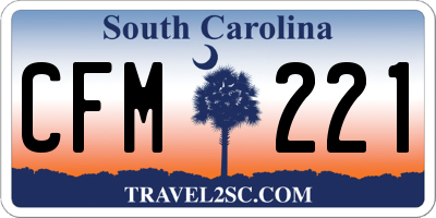 SC license plate CFM221