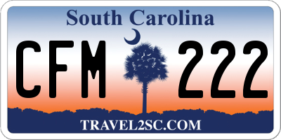 SC license plate CFM222