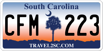SC license plate CFM223