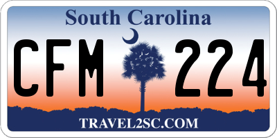 SC license plate CFM224