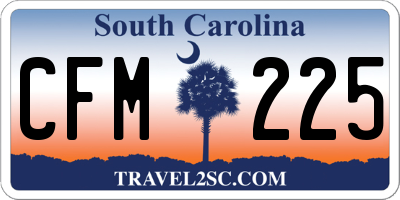 SC license plate CFM225