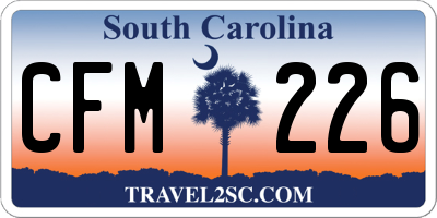 SC license plate CFM226