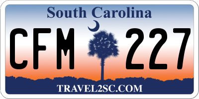 SC license plate CFM227
