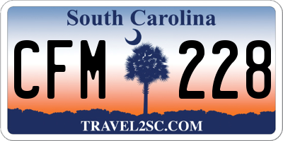 SC license plate CFM228