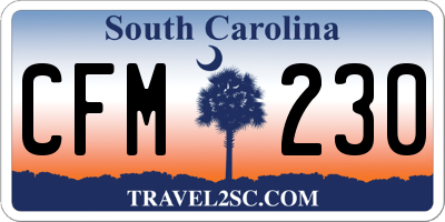 SC license plate CFM230