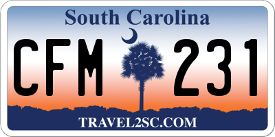 SC license plate CFM231