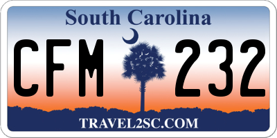 SC license plate CFM232