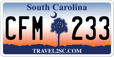 SC license plate CFM233