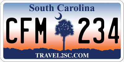 SC license plate CFM234