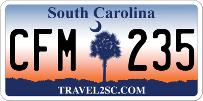 SC license plate CFM235