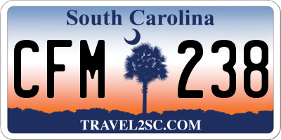 SC license plate CFM238