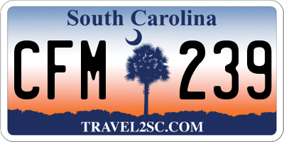 SC license plate CFM239