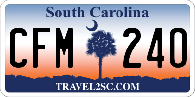 SC license plate CFM240