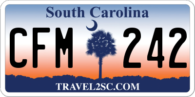 SC license plate CFM242
