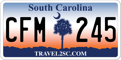 SC license plate CFM245