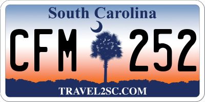 SC license plate CFM252