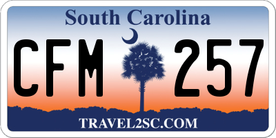 SC license plate CFM257