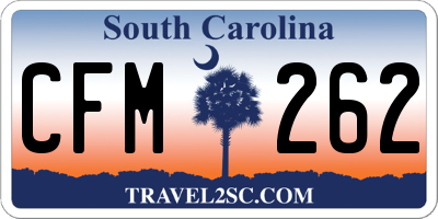 SC license plate CFM262