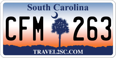 SC license plate CFM263