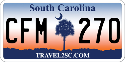 SC license plate CFM270