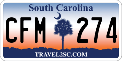 SC license plate CFM274