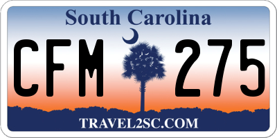 SC license plate CFM275