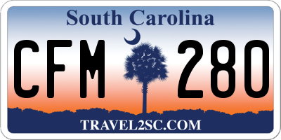 SC license plate CFM280