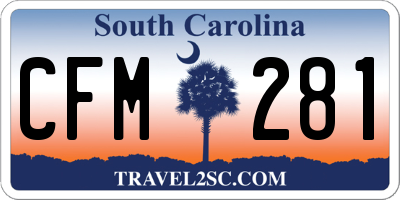 SC license plate CFM281