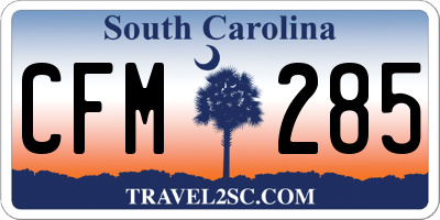 SC license plate CFM285